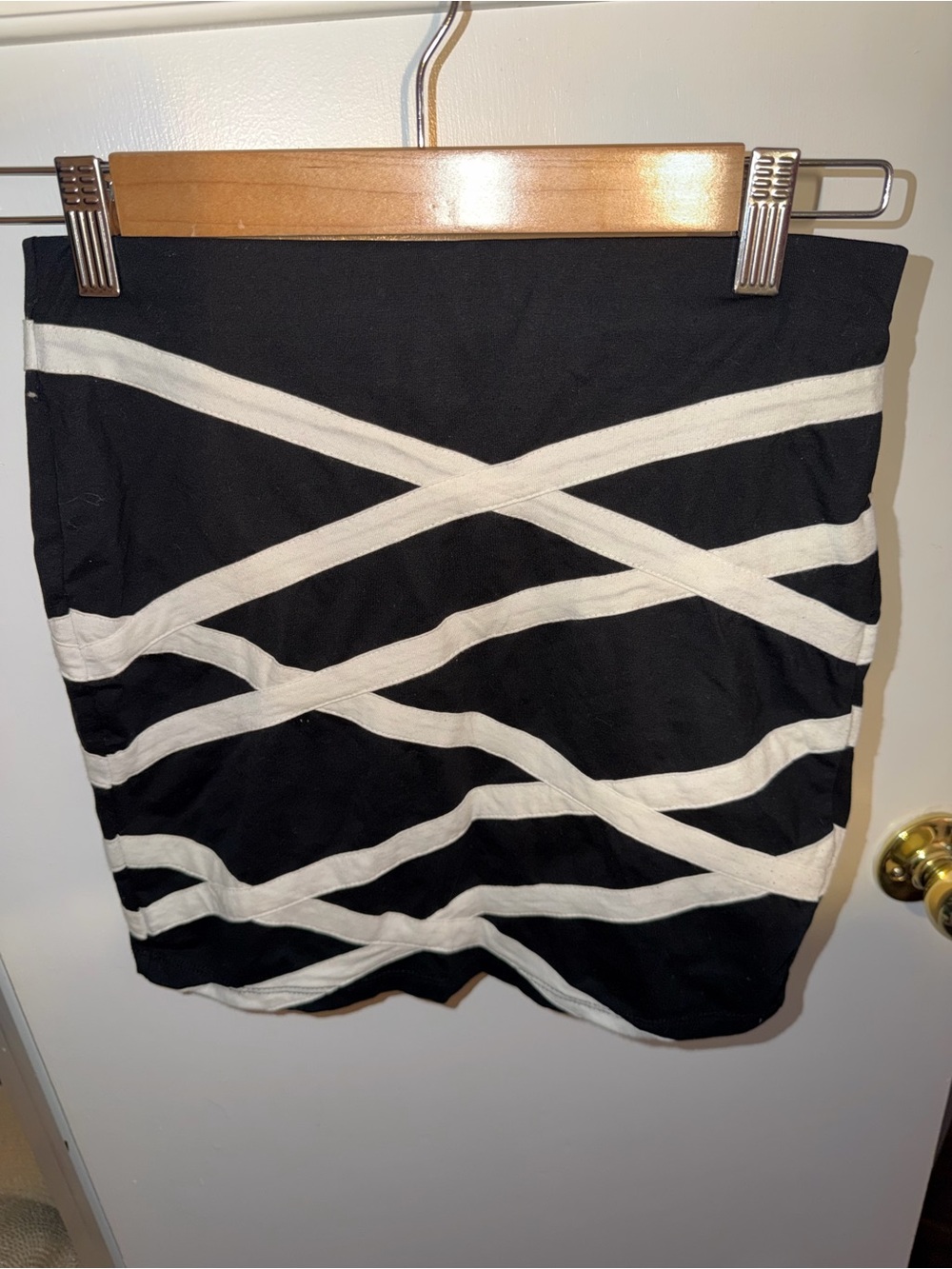 Vintage Forever 21 Black & White Striped Mini Skirt